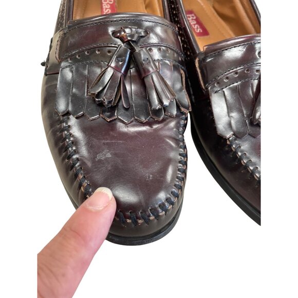 Bass Mens Brown Leather Tassel Slip-On Loafers Size 9EE SKU 8423 - Picture 13 of 15